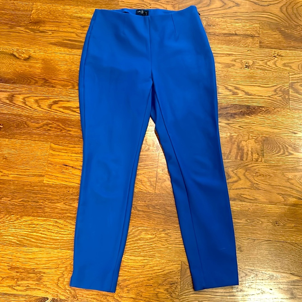 Blue WHBM Stretch Flat Front Skinny Ankle Pant | Size 4 P